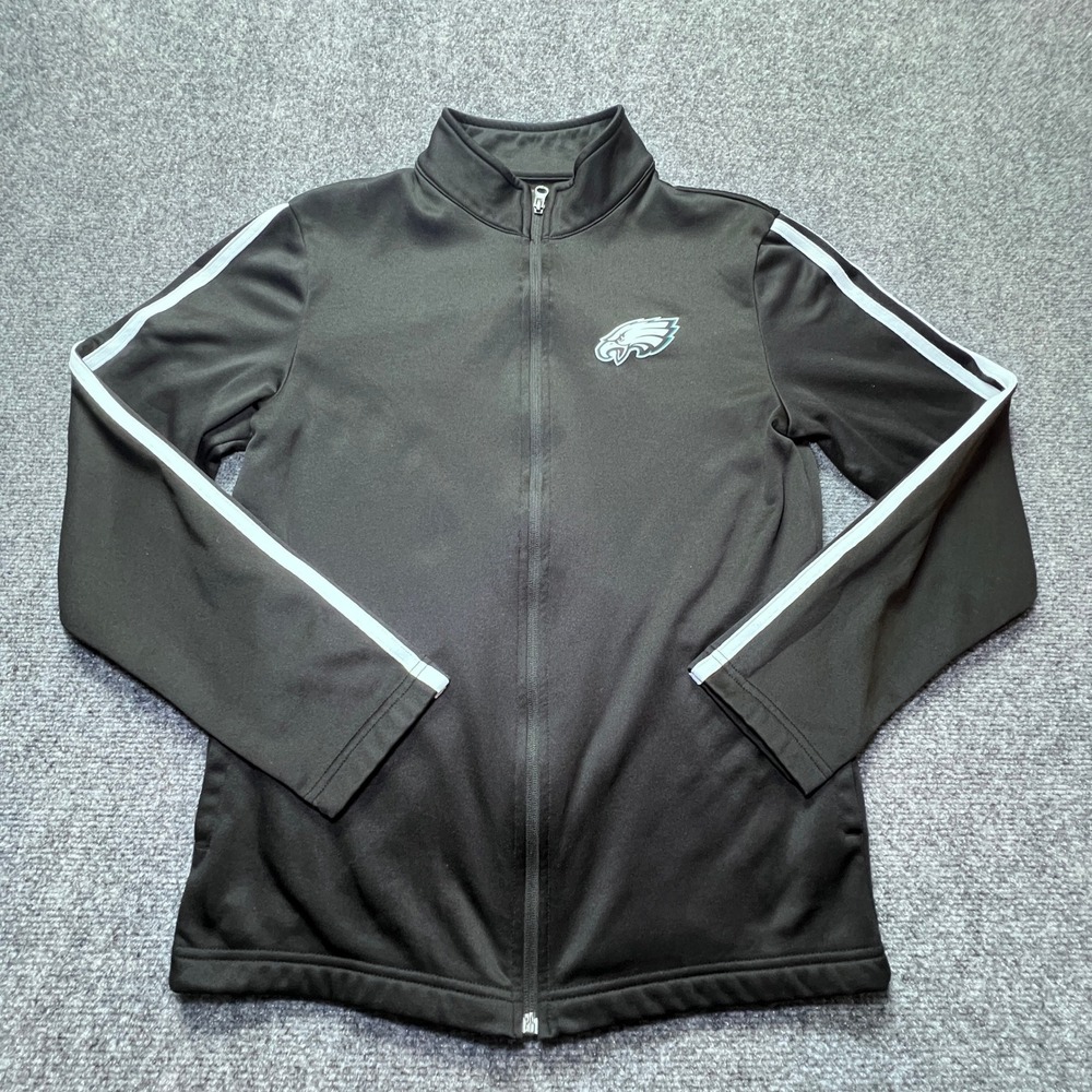NFL Team Apparel Philadelphia Eagles Mens Small Black Full Zip Track Jacket